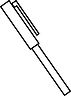 Pen With Lid Outline Icon Svg Set, Free Vectors File